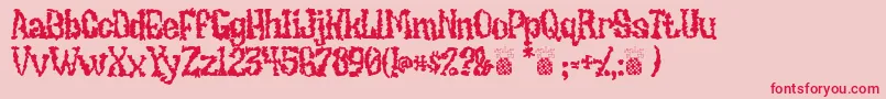 Undiecrust-Schriftart – Rote Schriften auf rosa Hintergrund