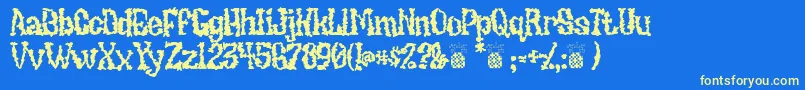 Undiecrust Font – Yellow Fonts on Blue Background