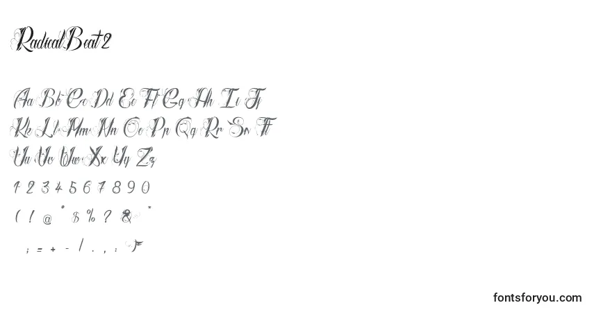 Czcionka RadicalBeat2 – alfabet, cyfry, specjalne znaki