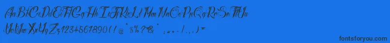 RadicalBeat2-Schriftart – Schwarze Schriften auf blauem Hintergrund