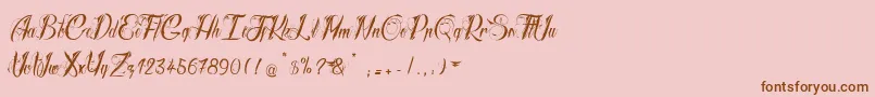 RadicalBeat2-Schriftart – Braune Schriften auf rosa Hintergrund