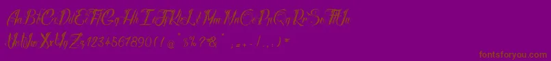 RadicalBeat2-Schriftart – Braune Schriften auf violettem Hintergrund