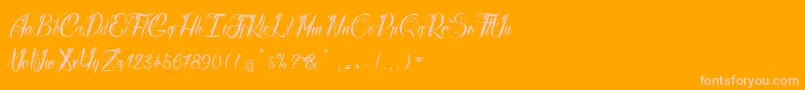 RadicalBeat2-Schriftart – Rosa Schriften auf orangefarbenem Hintergrund