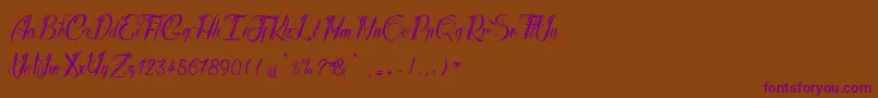 RadicalBeat2-Schriftart – Violette Schriften auf braunem Hintergrund