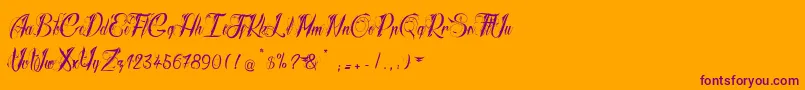 RadicalBeat2-Schriftart – Violette Schriften auf orangefarbenem Hintergrund