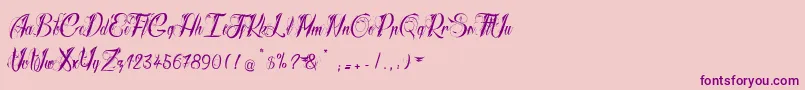 RadicalBeat2-Schriftart – Violette Schriften auf rosa Hintergrund