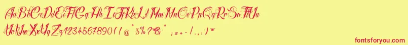 RadicalBeat2 Font – Red Fonts on Yellow Background