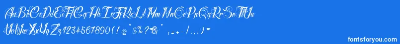 RadicalBeat2-Schriftart – Weiße Schriften auf blauem Hintergrund