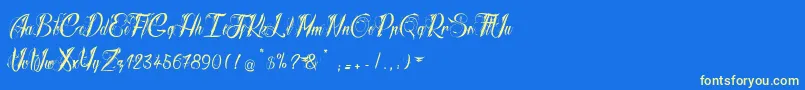 RadicalBeat2-Schriftart – Gelbe Schriften auf blauem Hintergrund