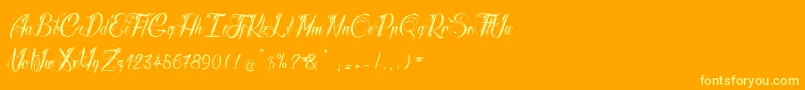 RadicalBeat2-Schriftart – Gelbe Schriften auf orangefarbenem Hintergrund