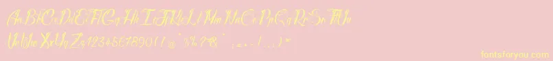 RadicalBeat2-Schriftart – Gelbe Schriften auf rosa Hintergrund