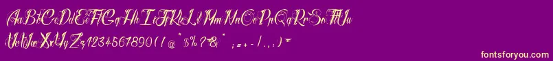 RadicalBeat2-Schriftart – Gelbe Schriften auf violettem Hintergrund