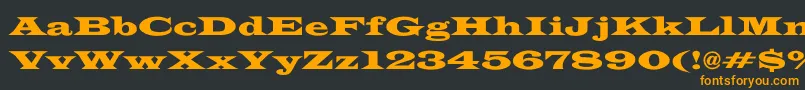 フォントThespianWide – 黒い背景にオレンジの文字