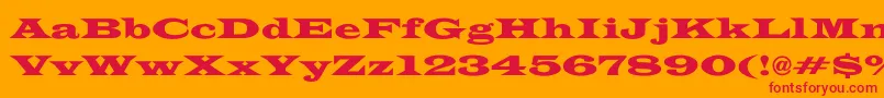 ThespianWide Font – Red Fonts on Orange Background