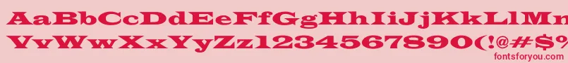 ThespianWide Font – Red Fonts on Pink Background