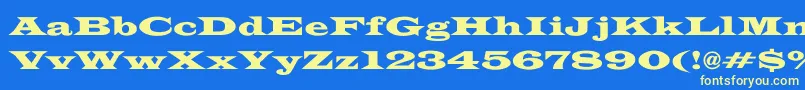 フォントThespianWide – 黄色の文字、青い背景