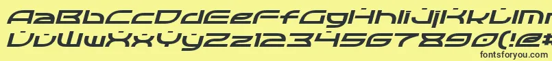 Fonte OpticItalic – fontes pretas em um fundo amarelo