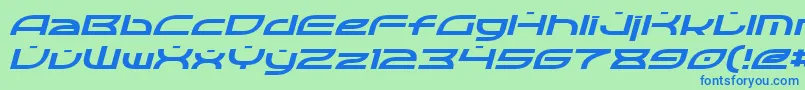 OpticItalic Font – Blue Fonts on Green Background
