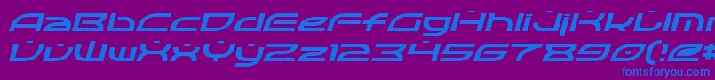 OpticItalic-fontti – siniset fontit violetilla taustalla