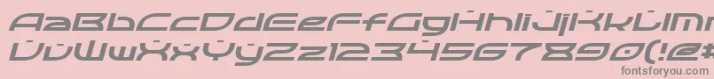 フォントOpticItalic – ピンクの背景に灰色の文字