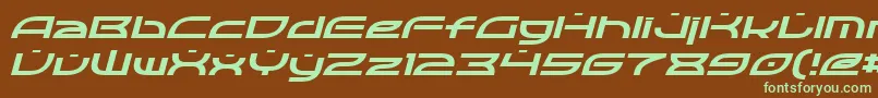 OpticItalic-fontti – vihreät fontit ruskealla taustalla