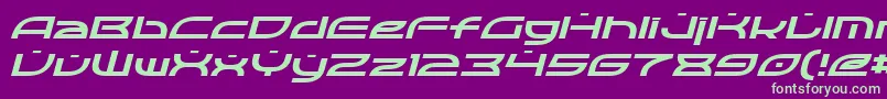 フォントOpticItalic – 紫の背景に緑のフォント