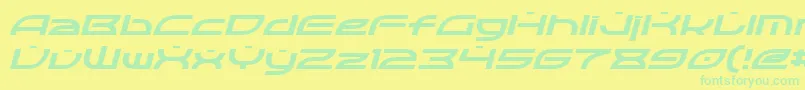 OpticItalic Font – Green Fonts on Yellow Background