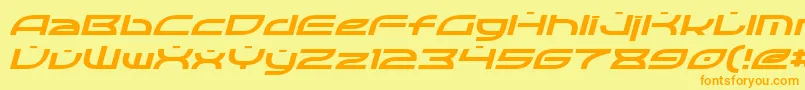 Fonte OpticItalic – fontes laranjas em um fundo amarelo