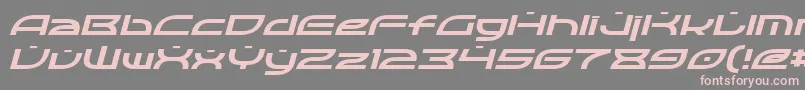 フォントOpticItalic – 灰色の背景にピンクのフォント