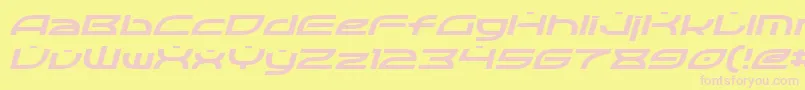 フォントOpticItalic – ピンクのフォント、黄色の背景