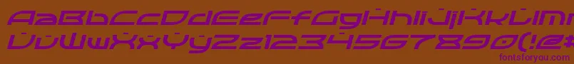 フォントOpticItalic – 紫色のフォント、茶色の背景