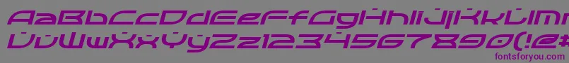 フォントOpticItalic – 紫色のフォント、灰色の背景