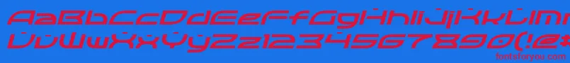 OpticItalic Font – Red Fonts on Blue Background