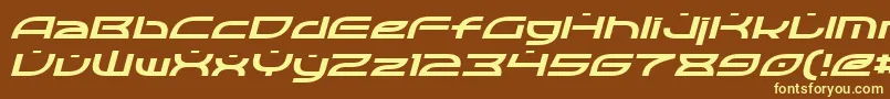 OpticItalic-fontti – keltaiset fontit ruskealla taustalla