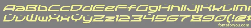 フォントOpticItalic – 黄色のフォント、灰色の背景