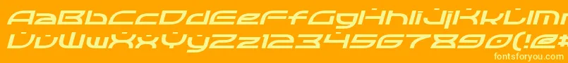 OpticItalic-fontti – keltaiset fontit oranssilla taustalla