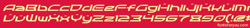 OpticItalic-fontti – keltaiset fontit punaisella taustalla