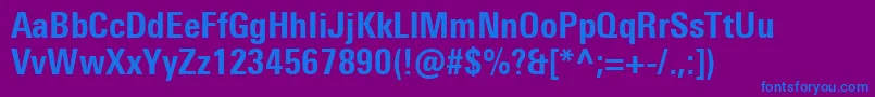 UniversNextProHeavyCondensed Font – Blue Fonts on Purple Background