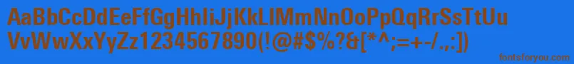 Шрифт UniversNextProHeavyCondensed – коричневые шрифты на синем фоне