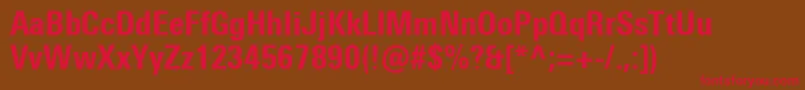 UniversNextProHeavyCondensed Font – Red Fonts on Brown Background
