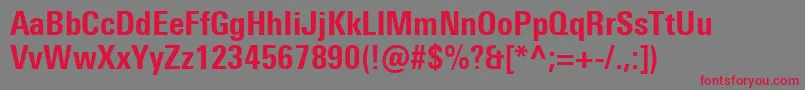 UniversNextProHeavyCondensed Font – Red Fonts on Gray Background