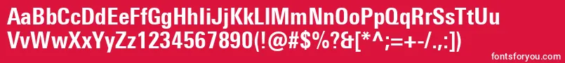 UniversNextProHeavyCondensed Font – White Fonts on Red Background