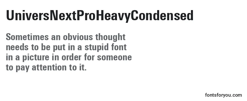 Review of the UniversNextProHeavyCondensed Font
