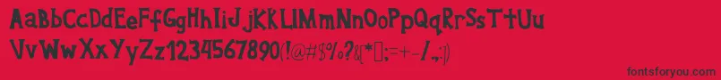 Willyoucallmyname Font – Black Fonts on Red Background