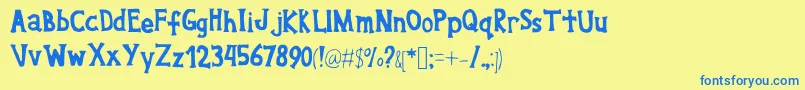 Willyoucallmyname Font – Blue Fonts on Yellow Background