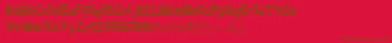 Willyoucallmyname Font – Brown Fonts on Red Background