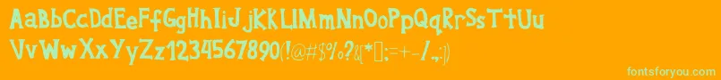 Willyoucallmyname Font – Green Fonts on Orange Background