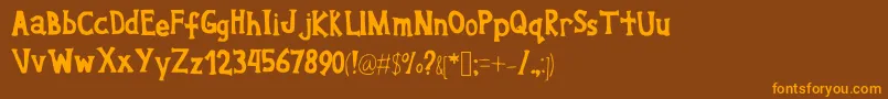 Willyoucallmyname Font – Orange Fonts on Brown Background