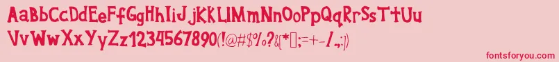 Willyoucallmyname Font – Red Fonts on Pink Background