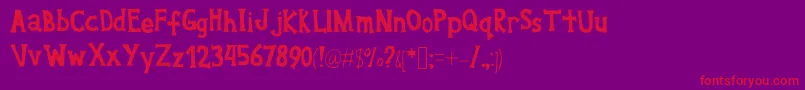 Willyoucallmyname Font – Red Fonts on Purple Background